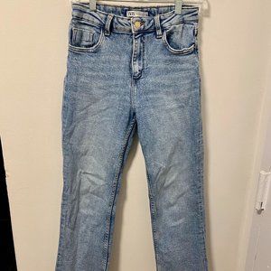 Zara Cropped High Rise Flared Jeans
